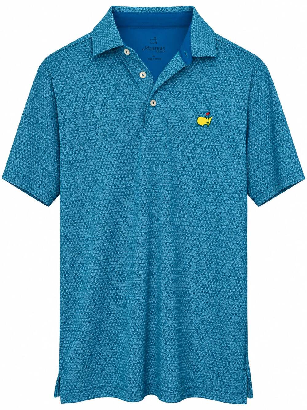 Masters Golf Polo Size L Blue Geometric Performance